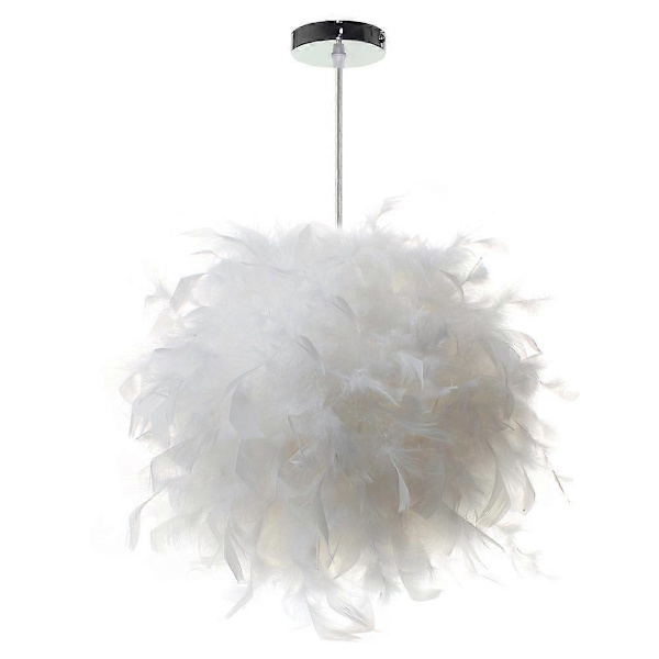 Fjærlampe Lysekrone 30 cm E27 9W Hvit