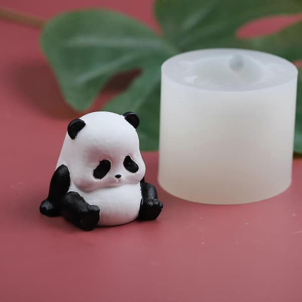 Sød Panda Form Håndlavet Lysform Silikoneform Til Bryllupsdekoration