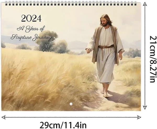 Jesus Konst Väggkalender - Jesus Affischkalender, 2024 Kristen Tro Jesus