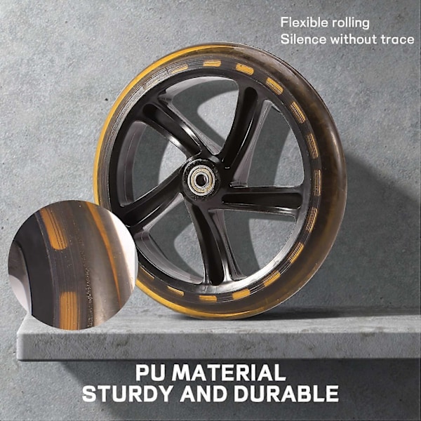 2 Stycken Scooterhjul 200 mm PU Material Hjul Tjocklek 30 mm ABEC-7 Lager Scooter Tillbehör