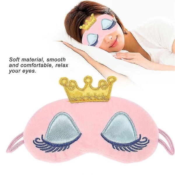 Söt Krona Långa Ögonfransar Sovande Skönhet Ögonskydd Sovmask Ögonskugga Ögonbindel Rosa