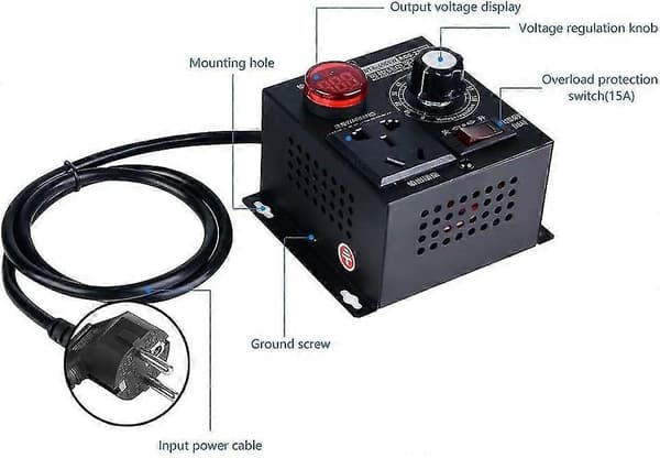 Lysdæmper, AC 220v 9a 4000w SCR Spændingsregulator Motor Ventilator Regulator Hastighedsregulator Lysdæmper