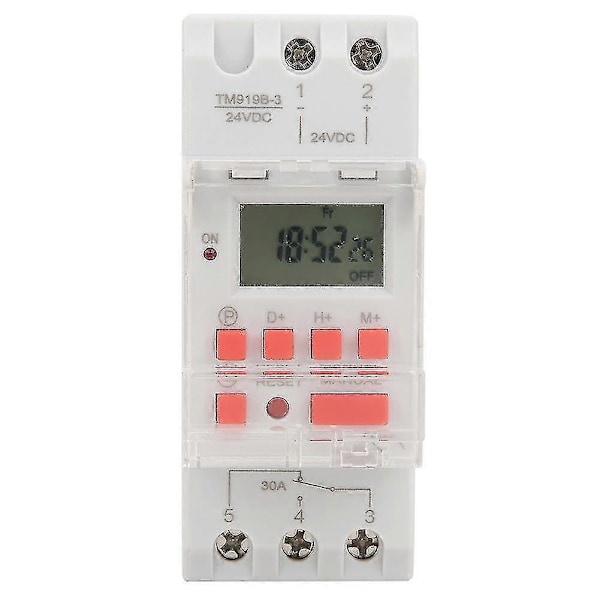 DC 24V 30A Ugentlig 12/24 timers Timer Switch LCD On Off Kontrol Programmerbar Tidsrelæ Banmo