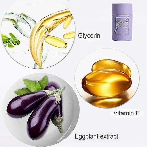 2 stk. grøn te/aubergine grøn te maske solid ansigtsrensende maskestift oliekontrol