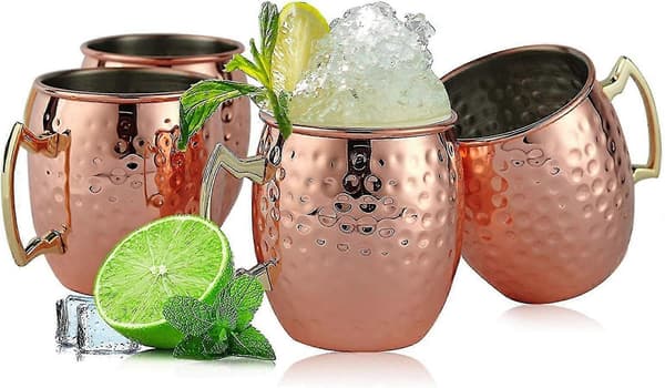 Moscow Mule Krus, 4-pak Gaveæske med Håndlavede Krus