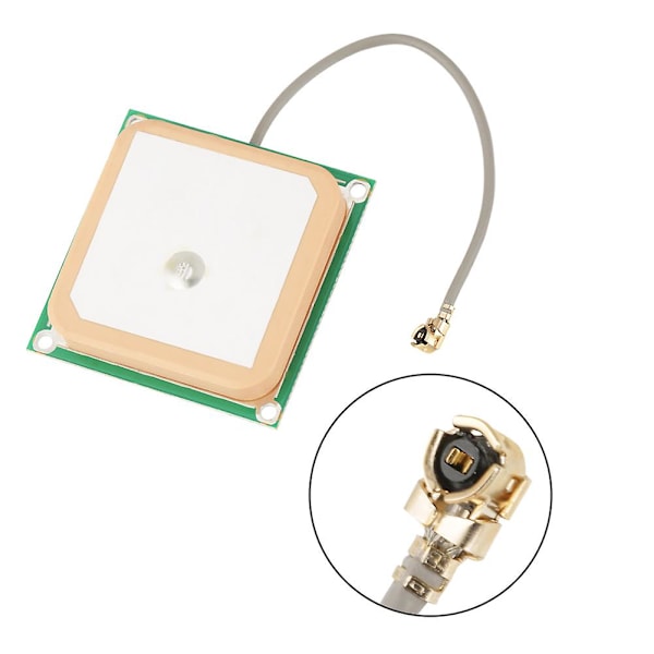 Högförstärknings GPS Aktiv Antenn - 28dB Keramisk Patch, Intern, 25*25*8mm, Kontakt