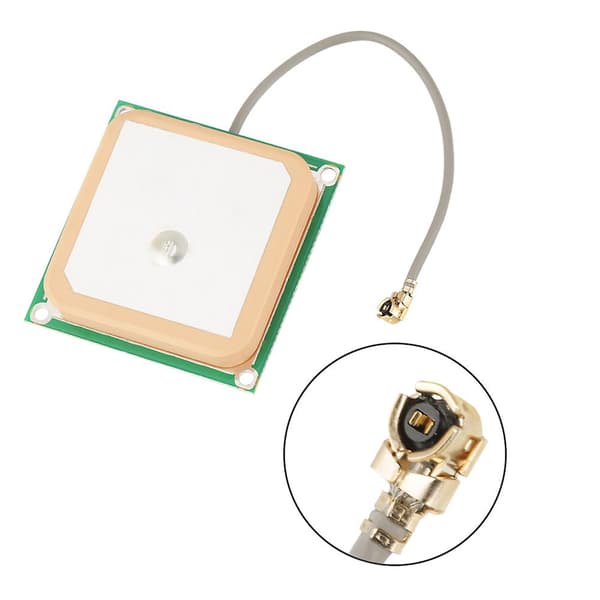 Høj Gain GPS Aktiv Antenne - 28dB Keramisk Patch, Intern, 25*25*8mm, Konnektor