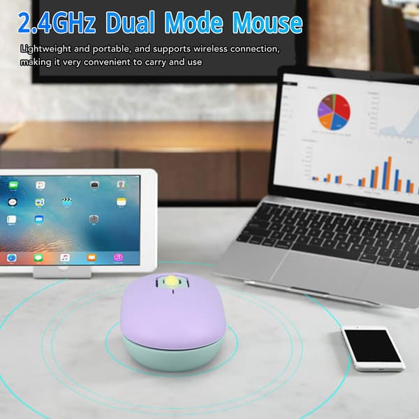 SBSGV Bluetooth Trådløs Mus 2.4GHz Dual Mode Mus Bærbar Lydløs Trådløs Computermus Til Computere