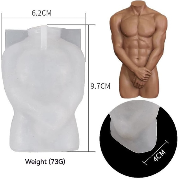 Kropssilikonharpiks Stearinlysform, 2 stk 3D Kropsformet Stearinlysform, Stearinlysforme Til Diym