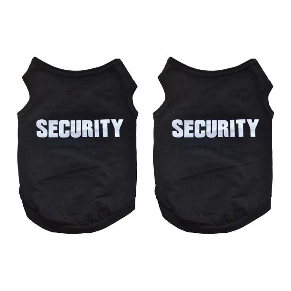 2x Pet Winter Clothes Puppy Dog Cat Vest T Shirt Coat Dress Sweater Apparel "security", Black S