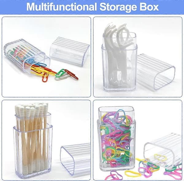 Bomullspinneförvaring, 3 Delar Mini Portabel Rese Plast Bomullspinnebox Transparent Bomullspinnebox för Bomullstops Hårband Tandpetare