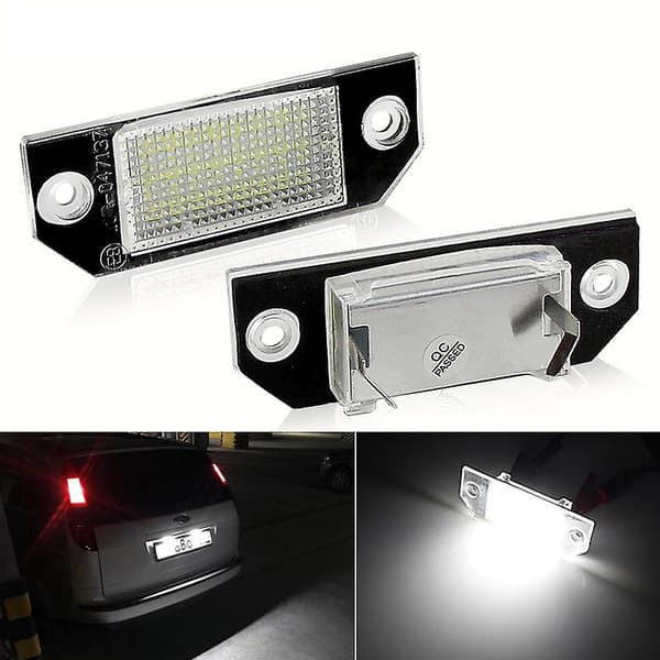 2 stk Bil LED Nummerpladelys Hvidt Lys Passer Til Ford Focus 2 C-max LED Nummerplade Lampe Pære 12v
