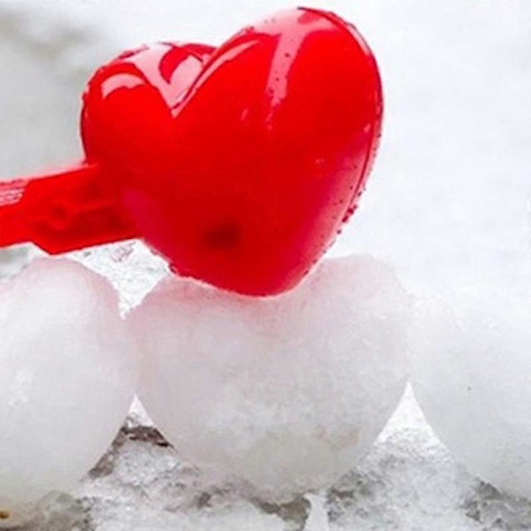 Hjärtformad Snöbollsmakare Klämma Vinter Sandboll Form Plastklämma Leksak 2021