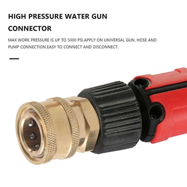 Højtryksrenser adaptersæt, lynkobling, M22 14 mm drejelig til M22 metrisk fitting, M22-14 drejelig + 3/8 stik, 3/8 hurtig afbrydelse + M22 han Quick Co