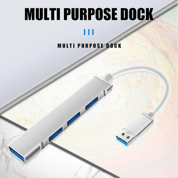 Bærbar 4 Ports USB 3.0 Hub Forlængerkabel Splitter til Telefon Computer Pad