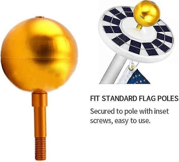 Flaggstångskula, Anodiserad Väderbeständig Flaggstångskula, Flaggstångsbeslag Present
