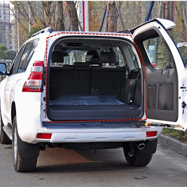 1 st Gummi Svart Bil Bakre Bagagelucka Tätningslist för Land Cruiser Prado 120 LC120 2003-2009