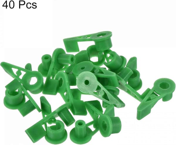 360 Graders Justerbara Växtböjningsklämmor, Plaststam Fixering Grenform Spänne, för Trädgårdsväxttillväxt, 40-pack, Grön