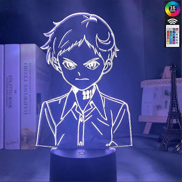 Japansk Manga The Promised Neverland Emma Figur LED Nattlampa För Hemrumsinredning Barn Nattlampa Sängbordslampa