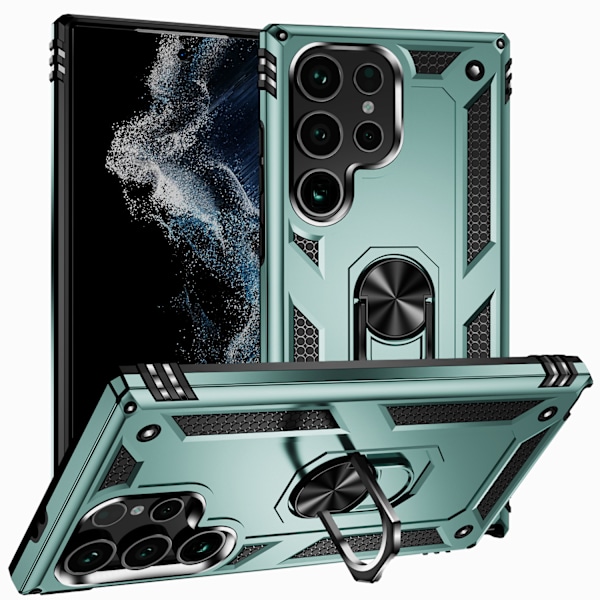 Nytt S24ultra Sergeant Mobilskal Samsung S24plus Anti-fall Bil Magnetisk Fäste Skyddande Omslag green