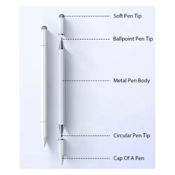 3 i 1 Magnetisk Universal Stylus Penn Kapasitiv Berøringsskjerm Blyant for Telefon Pad Nettbrett Skrivepenn