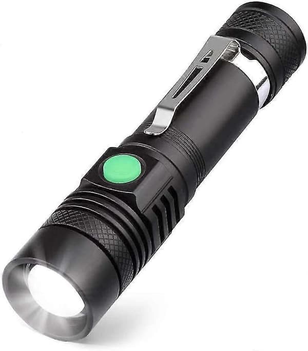 USB Genopladelig LED Lommelygte, (batteri inkluderet) [Energi Klasse A+++]