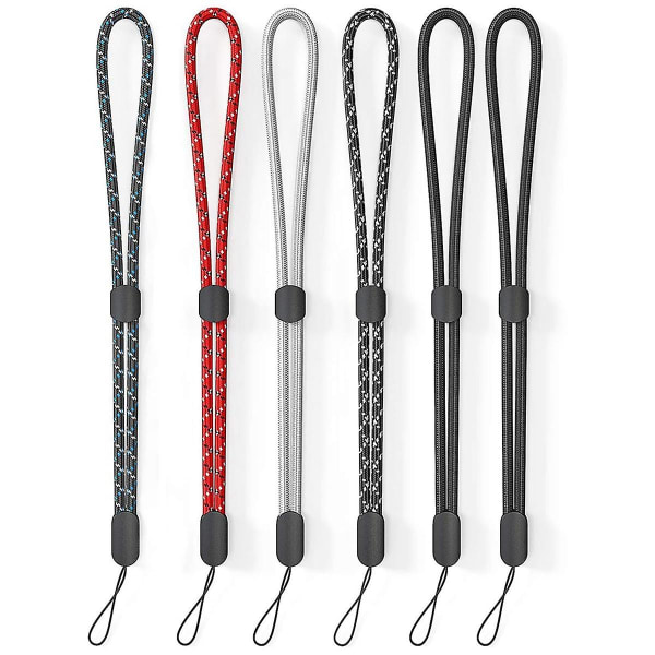 Håndledsrem Lanyard, 6 Pak Justerbar Farverig Nylon Håndledsrem, Kamera, Nøgler, Nøglering, Pho