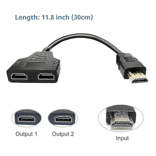 HDMI Splitter Adapter Kabel HDMI Splitter 1 In 2 Ut HDMI Hane -Aya