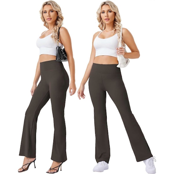 Flare Yogabyxor för Kvinnor Hög Midja Magekontroll Leggings Träning Fritid