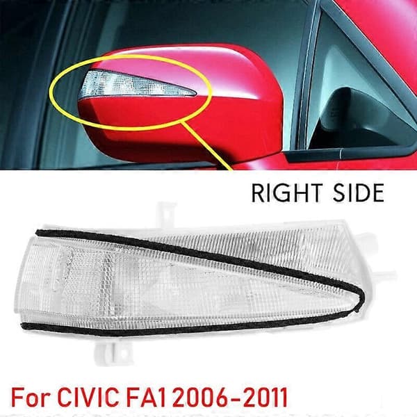 Høyre Side Sidespeil Lys Blinklys Indikatorlampe for Honda Civic FA1 FD1 FD2 2006-2011 34300-SNB-013