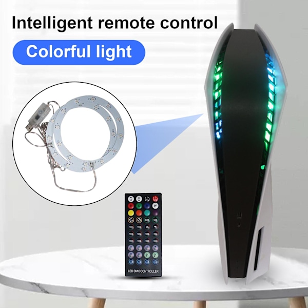 Stripslys Dekorativ Opptaksfunksjon LED Konsoll Kjølefan USB Fjernkontroll RGB Tape Lampe for PS5