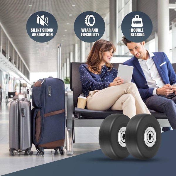 2 sarjaa matkalaukkujen vaihtopyörät Akselit Deluxe-korjaustyökalu OD 50mm