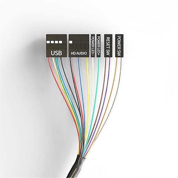 Pöytätietokoneen virtapainike kahdella USB-portilla ja audio-liitännällä