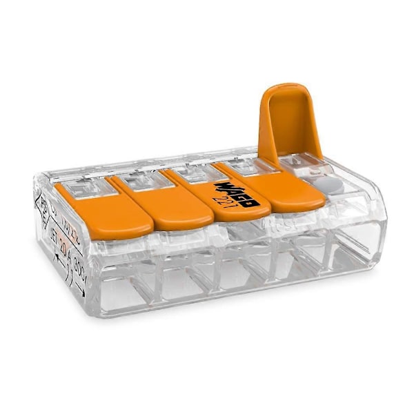 Wago 5-ledare Compact Anslutningsklämmor (10 stycken) 221-415 Compact Splicing Connectors