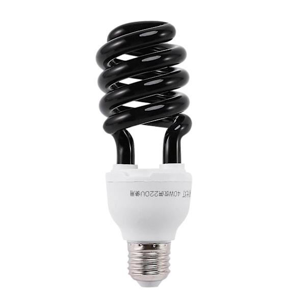 E27 40W UV Ultrafiolett Fluorescerende Svartlys CFL Lyspære Lampe 220V Form: Spiral Effekt Spenning