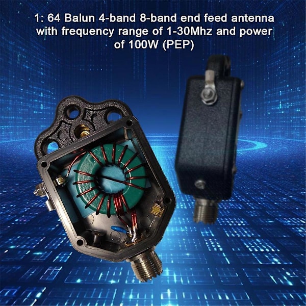 Lättinstallerad 1:64 Balun 4-Bandsantenn Kräver Externa Kablar