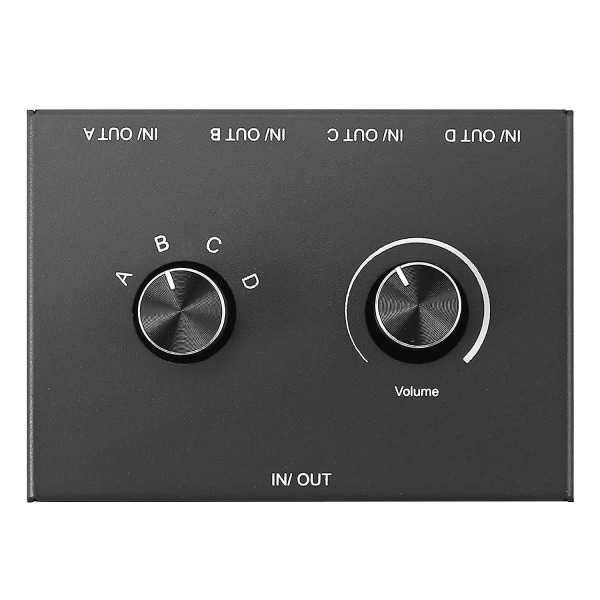 4 Ports 3,5 mm Stereo Audio Switcher - Understøtter 1 Indgang 4 Udgang eller 4 Indgang 1 Udgang til PC Telefon Laptop Hovedtelefon