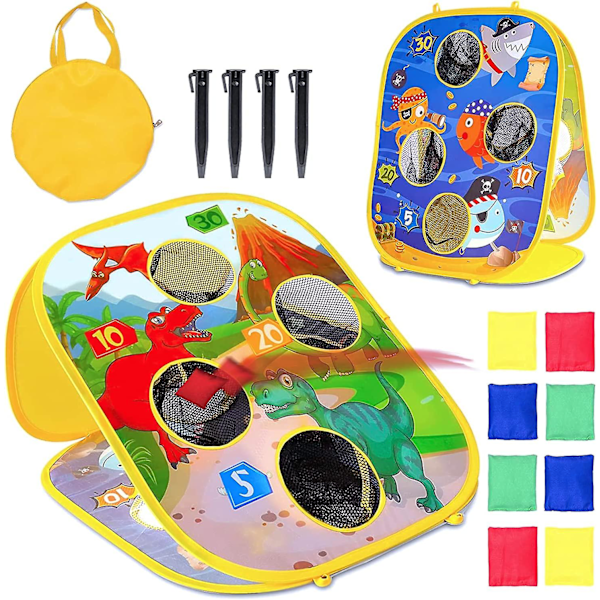 Kastsäckspel för barn i åldern 3-8 år, dubbelsidiga hopfällbara cornhole-set för utomhus- och inomhusspel - Present till pojkar på födelsedagen eller jul