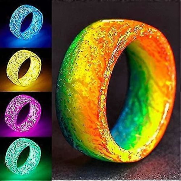 Lysende Glow Ring, der Gløder i Mørket, Unisex Dekoration, Fluorescerende Ring Smykker til Kvinder og Mænd, Blå