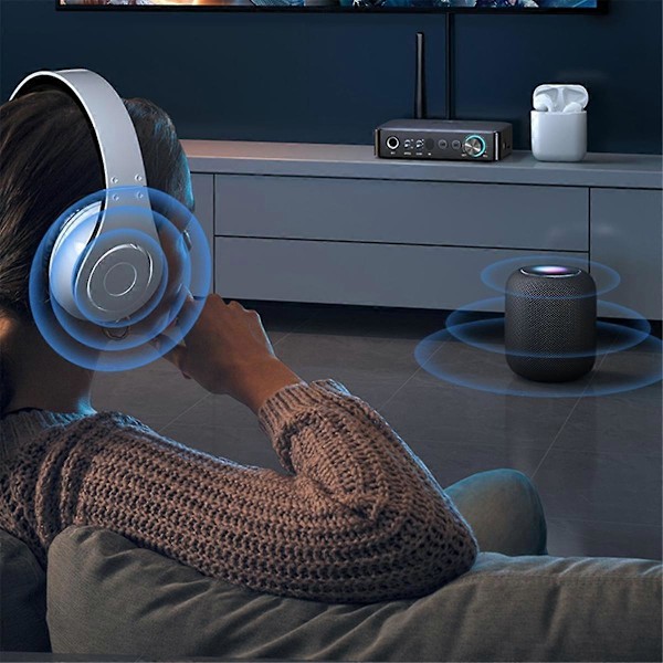Bluetooth Audio Mottaker Sender NFC AUX 2RCA U-Disk TF 6.5 Mic Koaksial Optisk DSP Dekoding HIFI Trådløs Adapter A