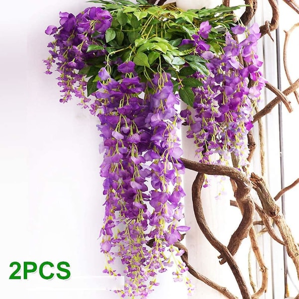 2 kpl 7ft/kpl Teko-Wisteria-köynnös, Kukkaköynnös Wisteria-köynnös Rattan Riippuvat Kukat Ulkokäyttöön