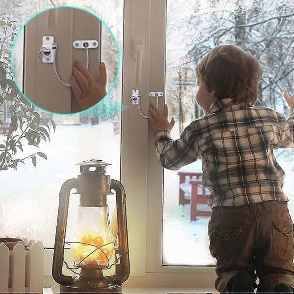 4 st Fönster Säkerhetsdörrlås med Nyckel