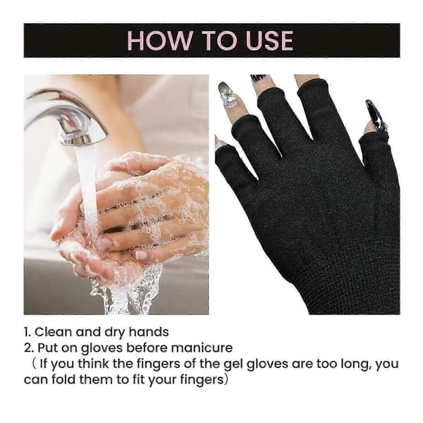 Anti-UV Handske, Anti-solbrunings Handskebage Lampe Blokerende Handsker Til Neglebelysning