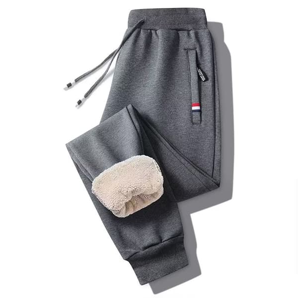 Varme fleecebukser til vinter, tykke, afslappede, termiske, joggingbukser, grå 4XL
