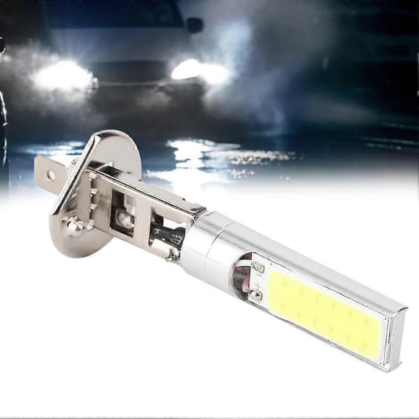 Auto Hvit H1 12V 7.5W LED Lys 6000K Pærer Kjøre Tåkelys Hovedlys Lampe