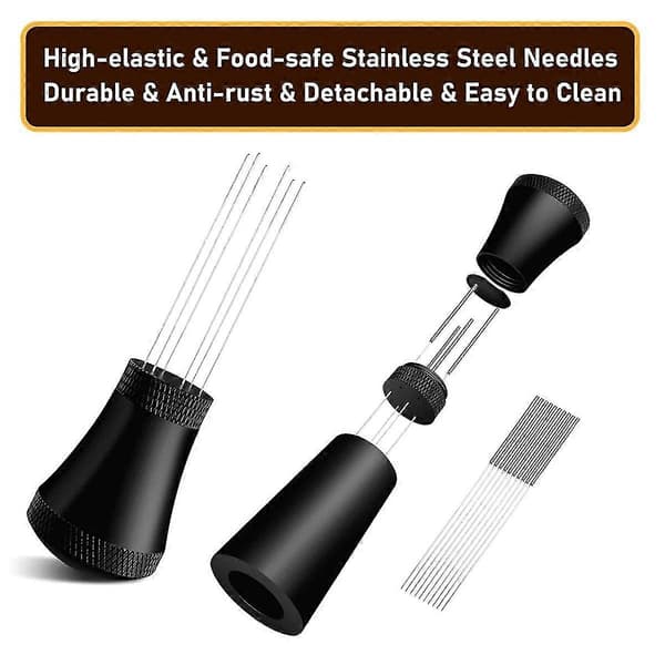WDT-værktøjer Espresso Puck Skærm - 54mm Doseringstragt & Rustfrit Stål Nåle Kaffeomrører Distributionsværktøj