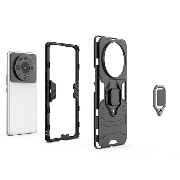 För Xiaomi 12S Ultra 5G Ring Kickstand Telefonfodral Flexibel TPU Hård PC Halkfri Robust Skyddsfodral