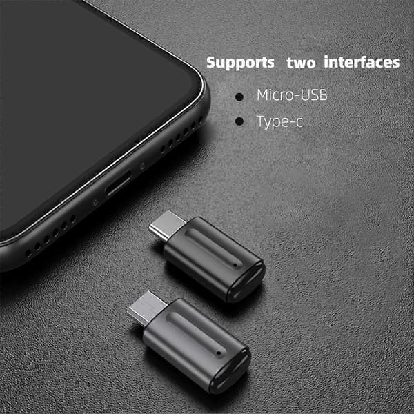 Smartphone IR Miniadapter Typ C/Micro USB-gränssnitt Smart App-kontroll Trådlös Infraröd Telefon Universal Fjärrkontroll Silver