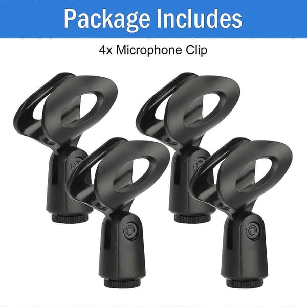 4-pak Universal Mikrofonholder Mikrofonklips til Mikrofonstativ og Mikrofon
