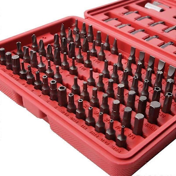 Sikkerhetsskrutrekkerbits, 100 stk Sett Torx TR Bit Bits og Pipenøkkelsett Åpningsreparasjon for Presisjonsskrutrekker